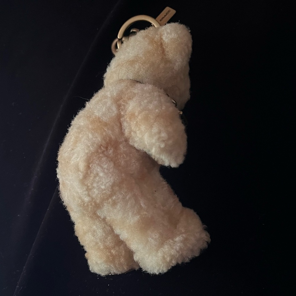 Coach RARE Shearling Teddy Bear Keychain - Picture 3 of 9